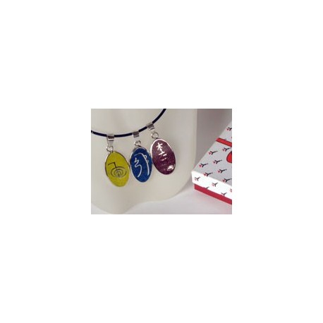 Juego de 3 dijes Reiki - Plata sencillo