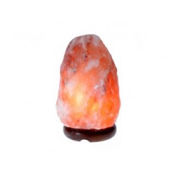 Lámpara chica de cristal de sal del Himalaya - base de madera