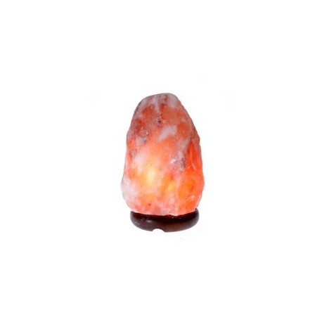 Lámpara chica de cristal de sal del Himalaya - base de madera